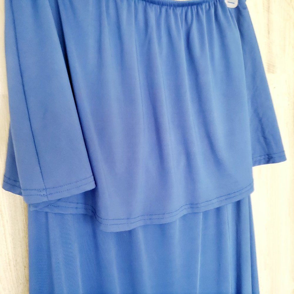 NWOT LEADINGSTAR STRAPLESS SIDE SLIT TOP RUFFLE MAXI DRESS - Picture 4 of 9